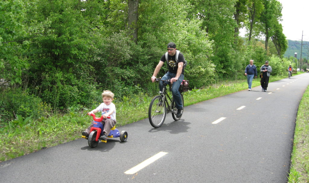 The newly opened section of the Manhan Rail Trail connecting Northampton to Easthampton is proving to be very popular.